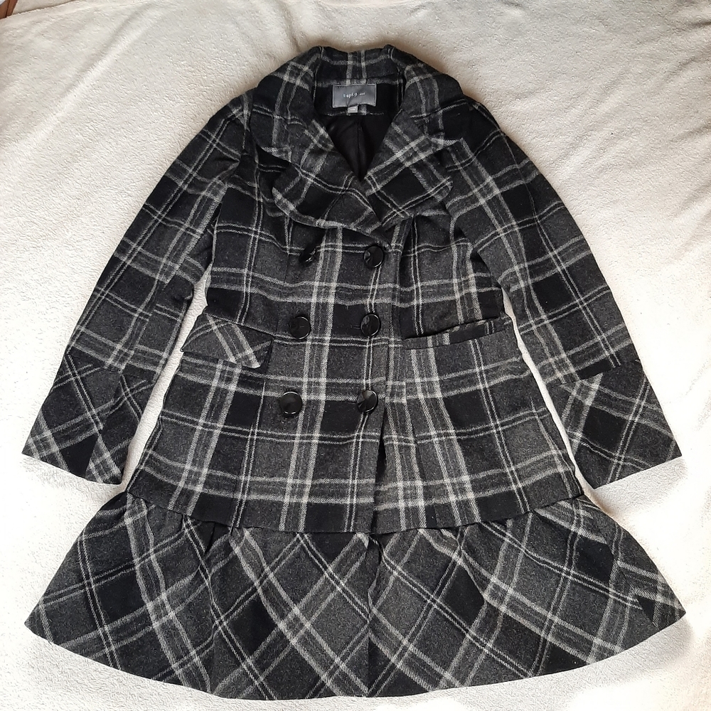 Apt. 9 Wool Plaid Coat Size L